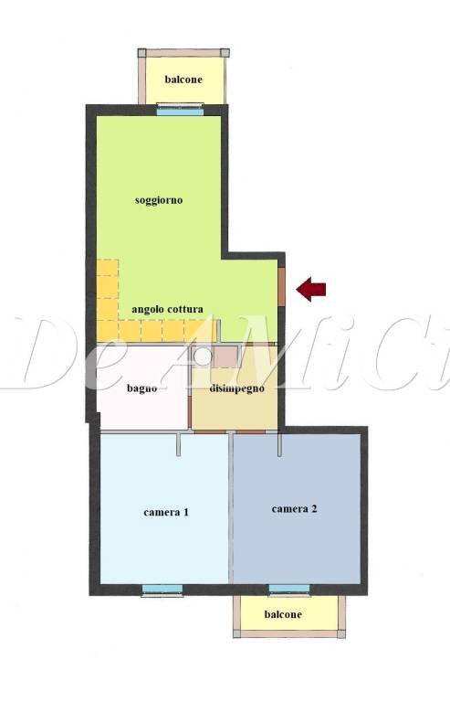 planimetria - Trilocale Vallecrosia - foto 3