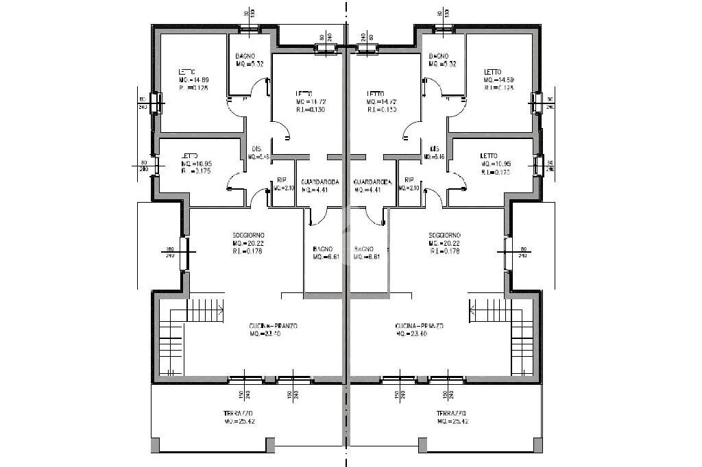 Four-room apartment Via Bellesia, Fabbrico - floor plans 1