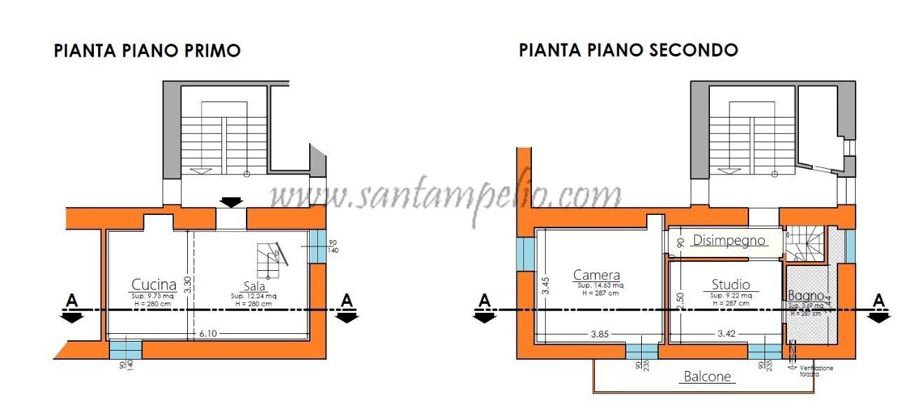 Three-room apartment Soldano - floor plans 1