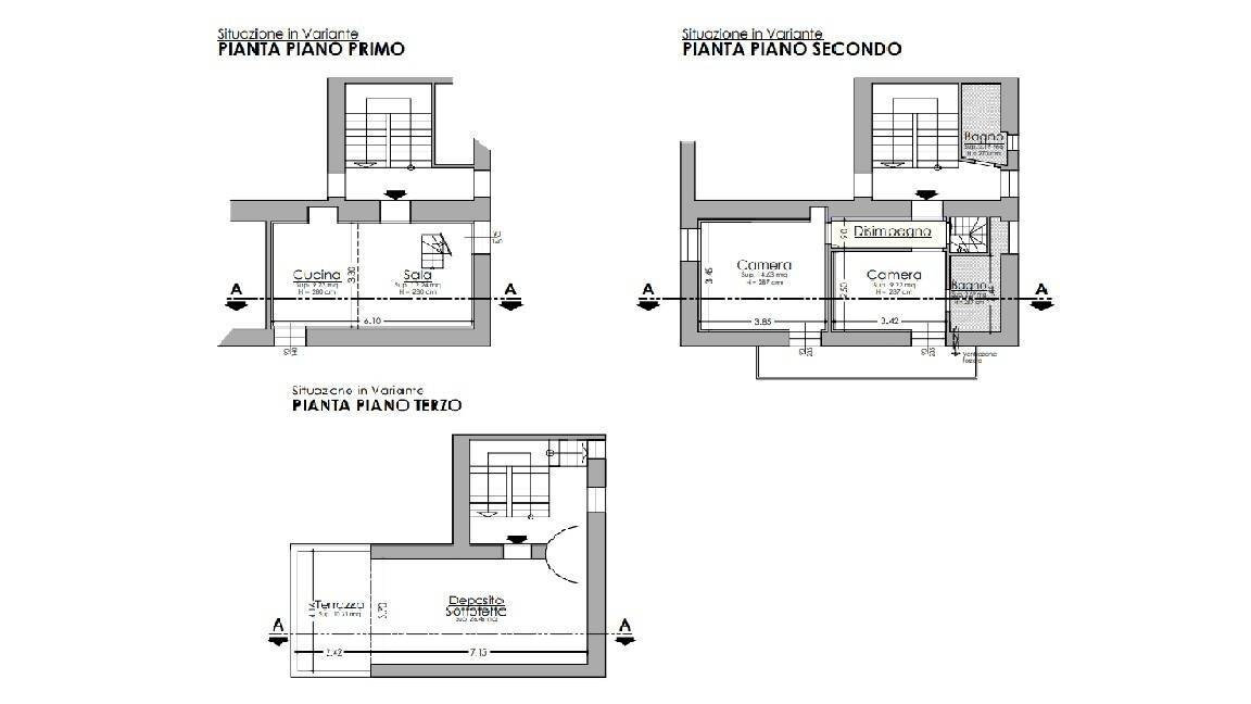 Three-room apartment Soldano - floor plans 1