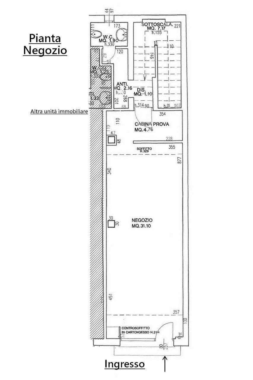 Negozio via Casale, 184, Verucchio - planimetria 1