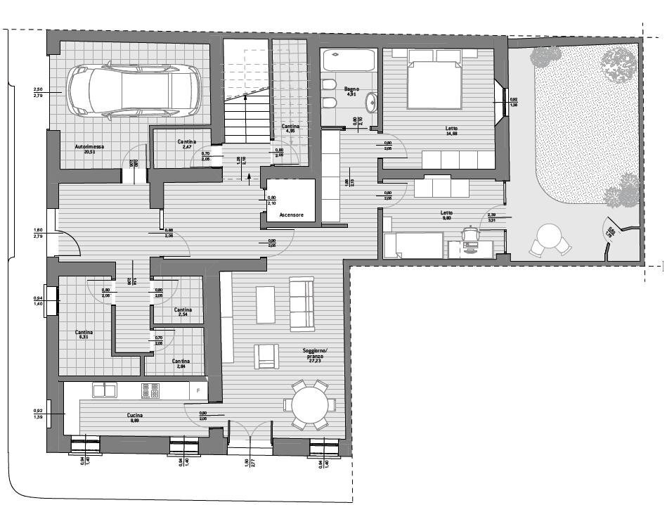Trilocale via Jacopo Berengario, Carpi - planimetria 1