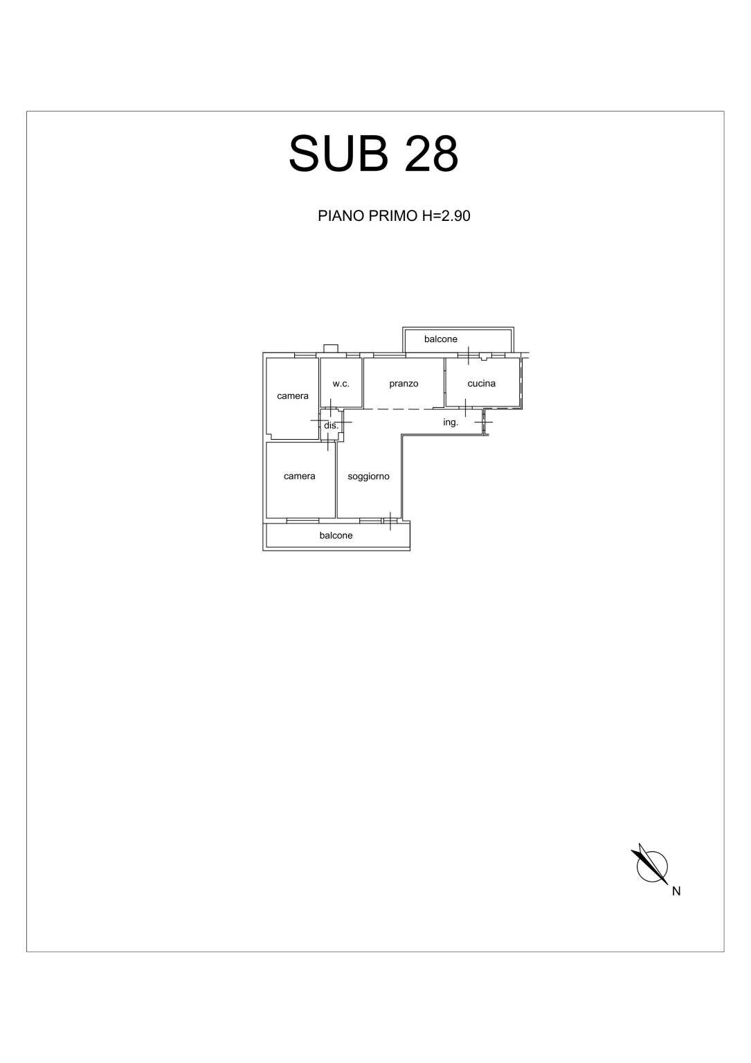 Appartamento viale Dante, Riccione - planimetria 1