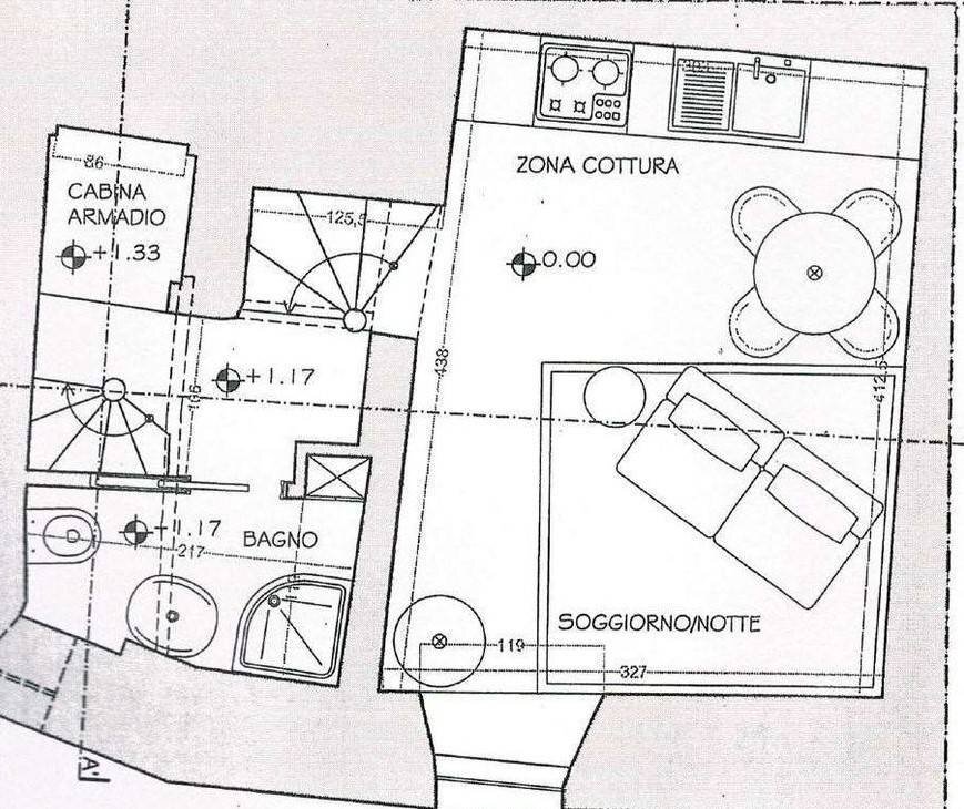 Planimetria - Monolocale via Piero Schiaffino, Camogli - foto 1