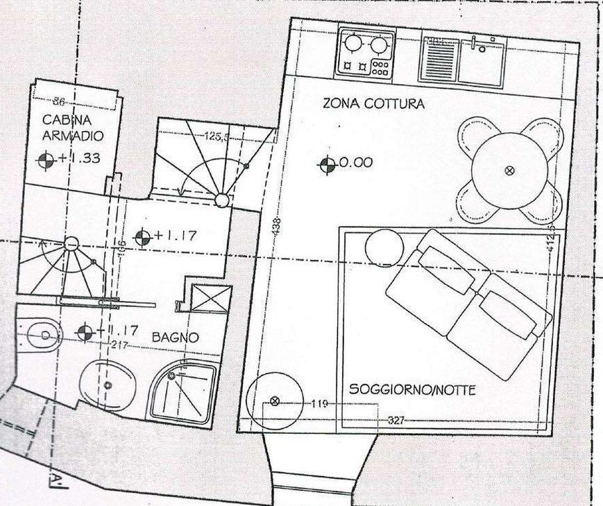 Monolocale via Piero Schiaffino, Camogli - planimetria 1
