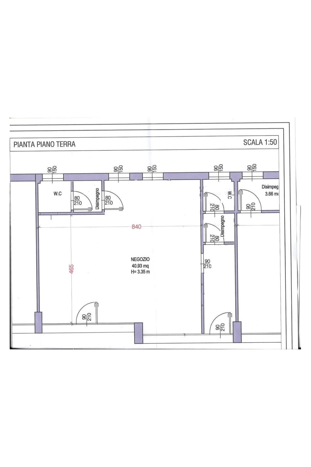 Negozio Riccione - planimetria 1