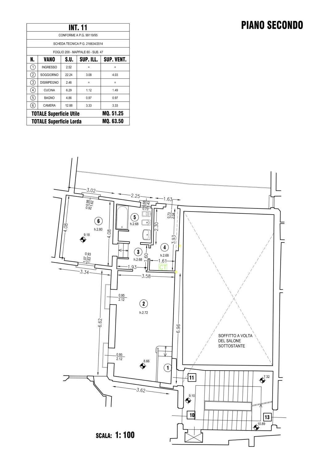 Appartamento piazza Galileo Galilei, Bologna (zona Centro Storico) - planimetria 1