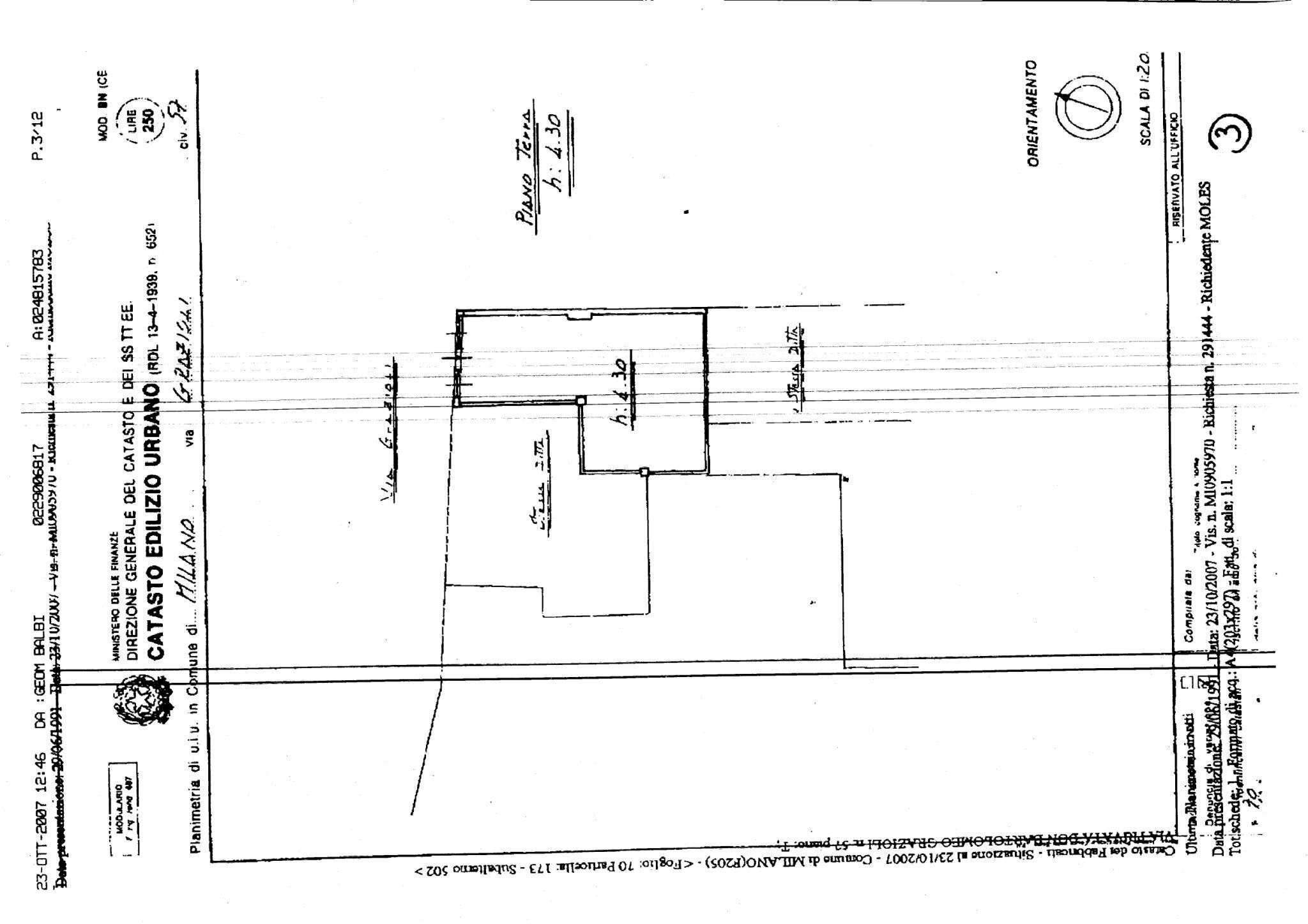 Shop via Don Bartolomeo Grazioli, 57, Milano - floor plans 1