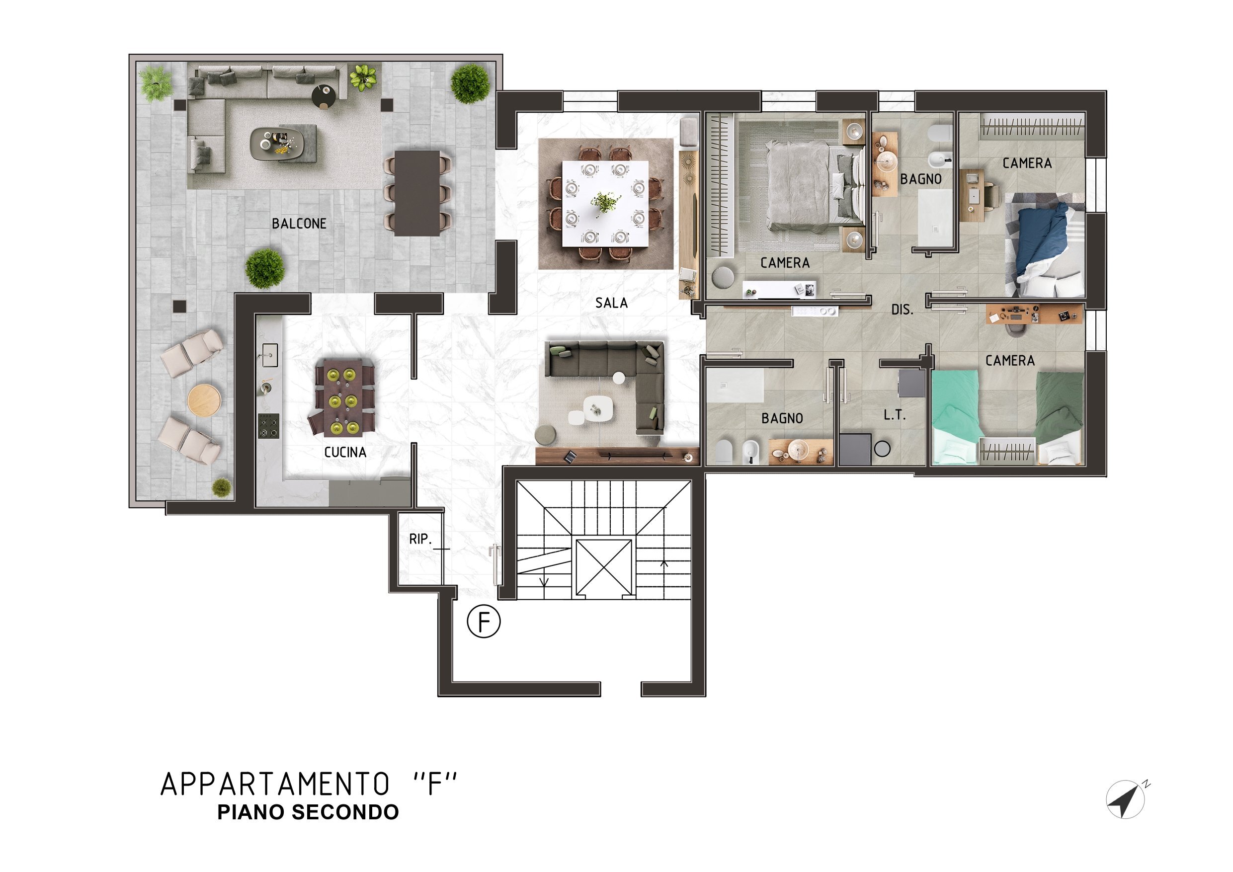 Appartamento F - Quadrilocale strada Tre Case, frazione San Donnino, Modena - planimetria 1