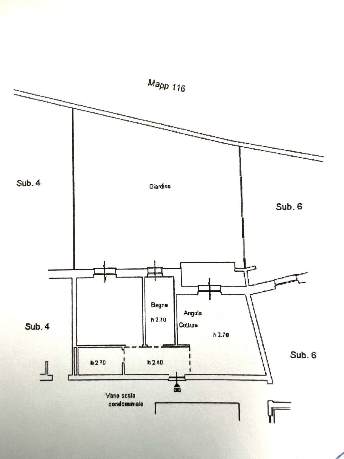 Two-room apartment via Varenna, Genova (neighborhood Pegli) - floor plans 1