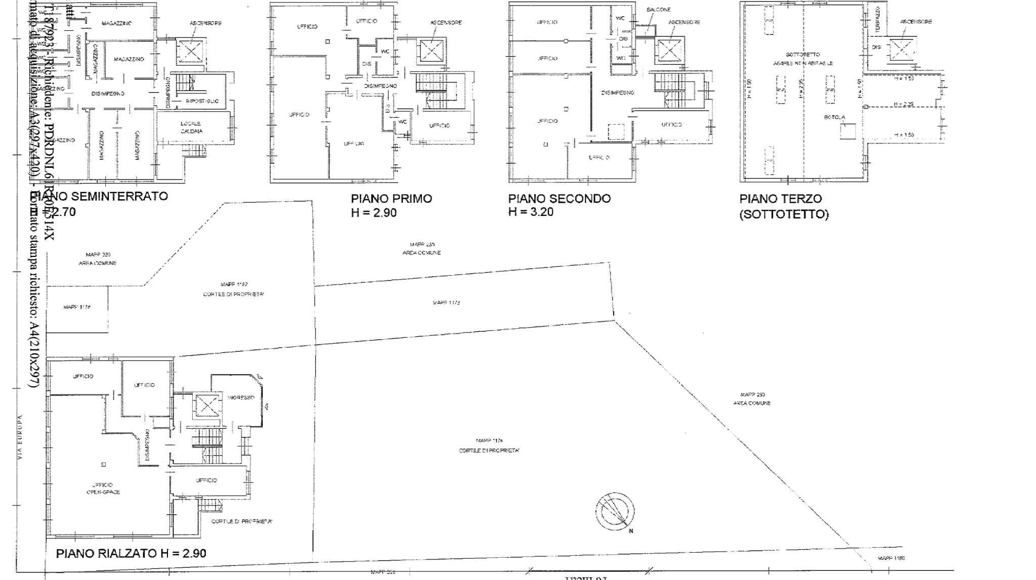 Office via Europa, Pogliano Milanese - floor plans 1
