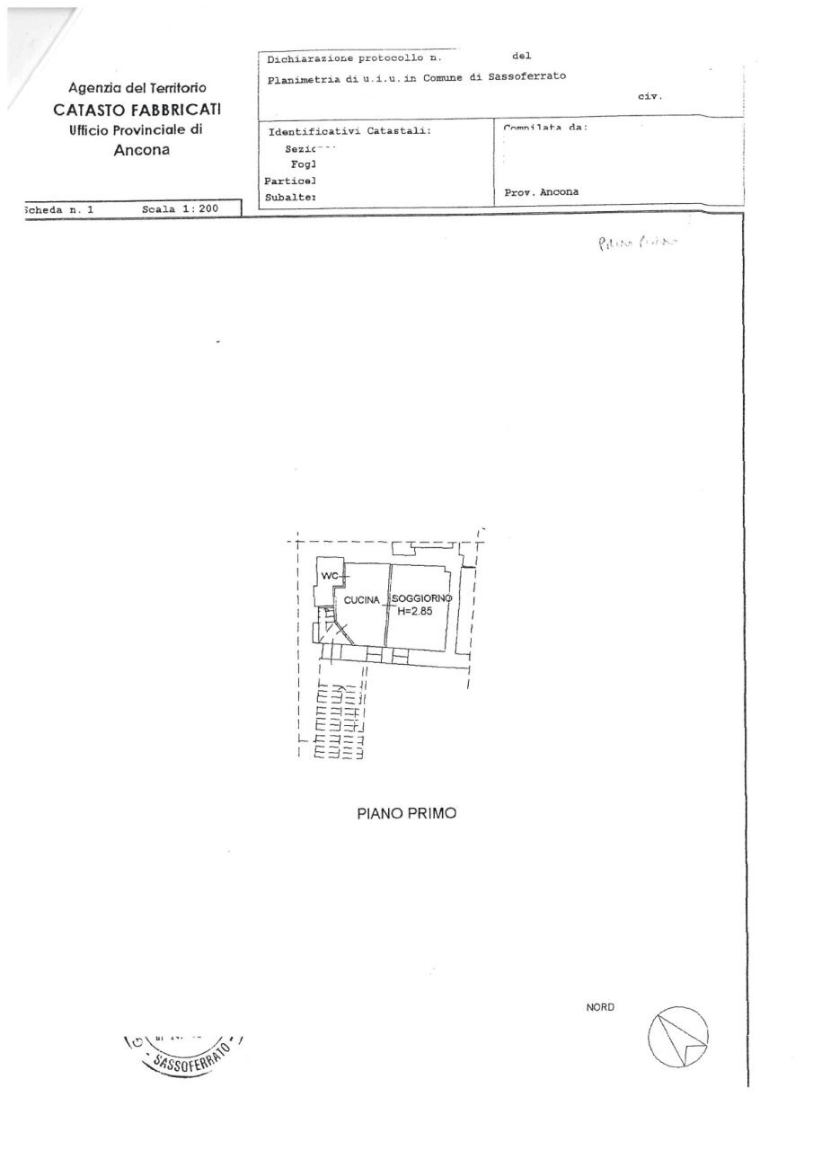 planimetria - Townhouse Piazza Matteotti 7, Sassoferrato - floor plans 1