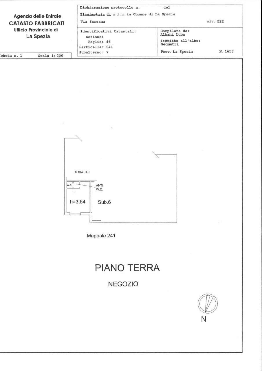 FC267_VENDITA_FONDO_COMMERCIALE_LIMONE_LA_SPEZIA - Locale Commerciale La Spezia - planimetria 1