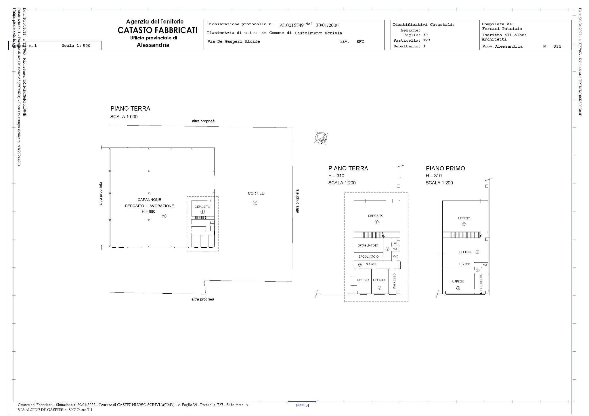 Shed via Eugenio Petazzi, 5, Castelnuovo Scrivia - floor plans 1