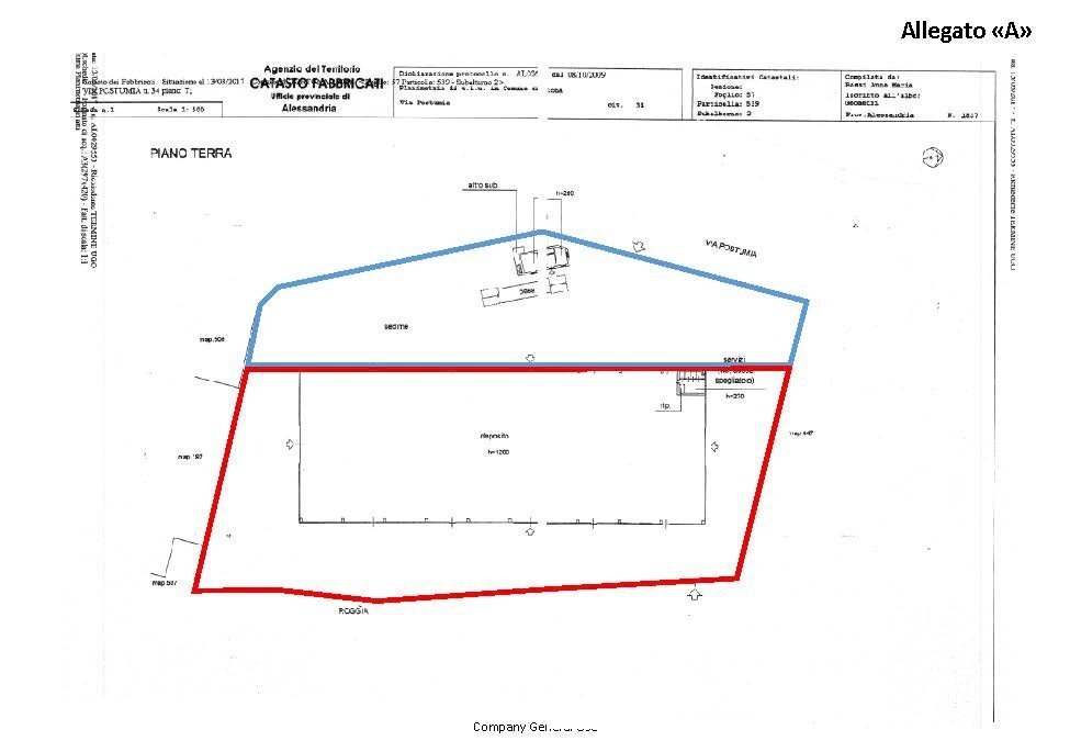 Shed via Postumia, 34, Tortona - floor plans 1