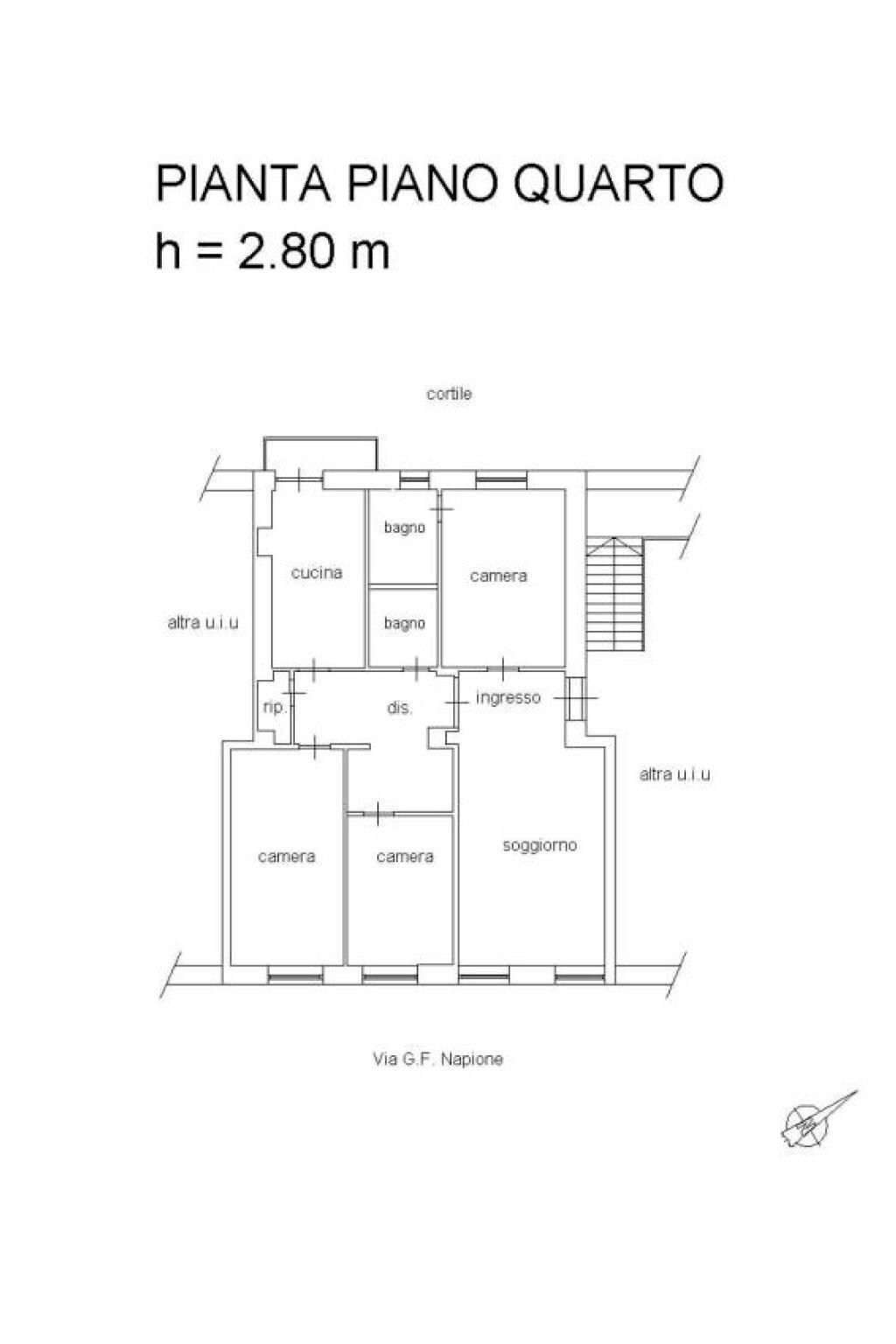 Apartment via Giovanni Francesco Napione 19, 19, Torino (neighborhood Vanchiglia) - floor plans 1