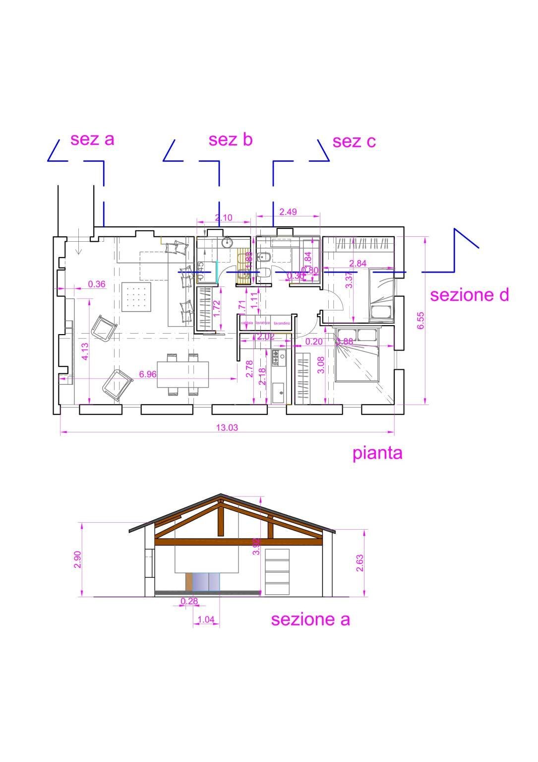 Attico piazza San Domenico, Bologna (zona Colli) - planimetria 1