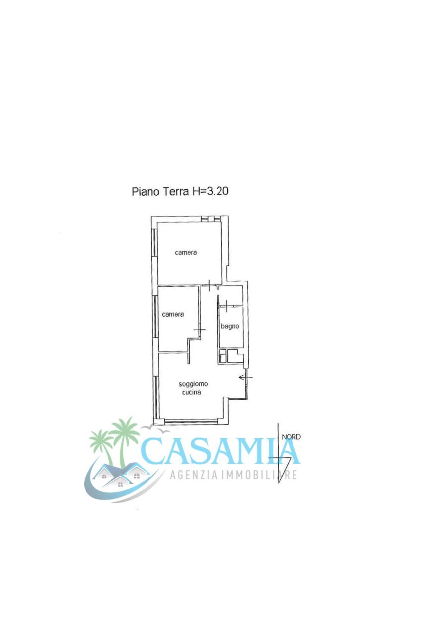 Appartamento piano terra agenzia immobiliare CasaM - Trilocale Grottammare - planimetria 1