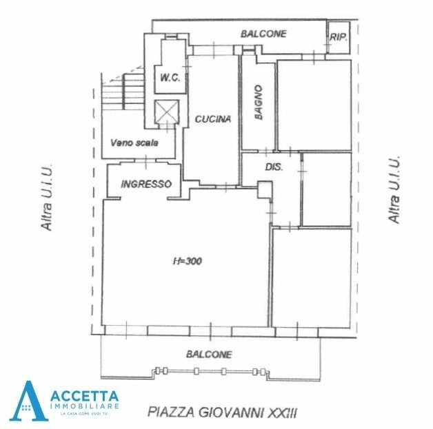 planimetria - Appartamento Piazza Giovanni XXIII 13, Taranto - planimetria 1