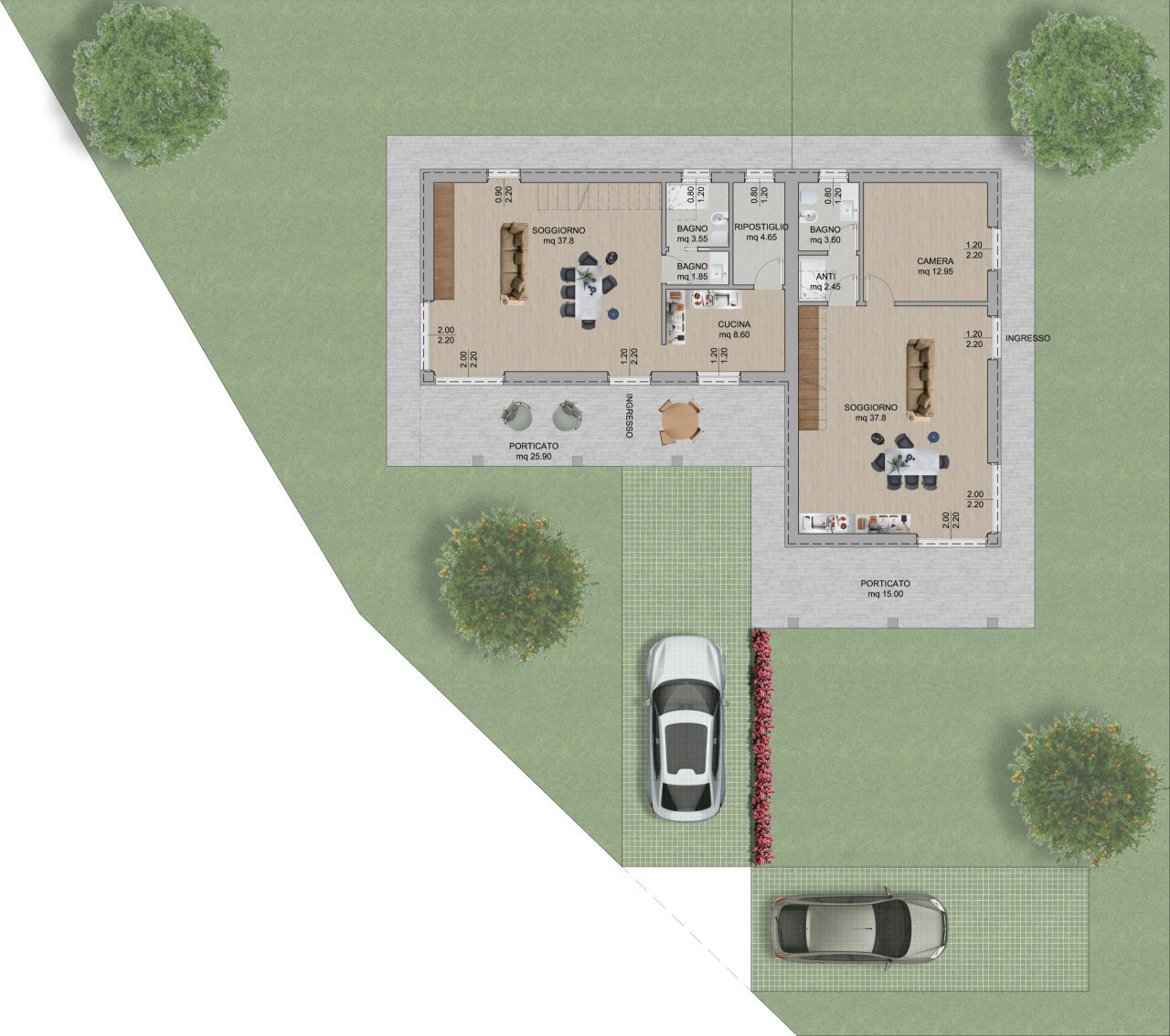 planimetria piano terra - Casa indipendente Frazione Capodipiano 14, Roccafluvione - planimetria 1