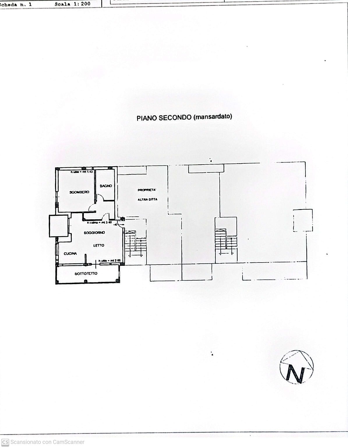 Two-room apartment Via Cavallotta, 53, Barge - floor plans 1