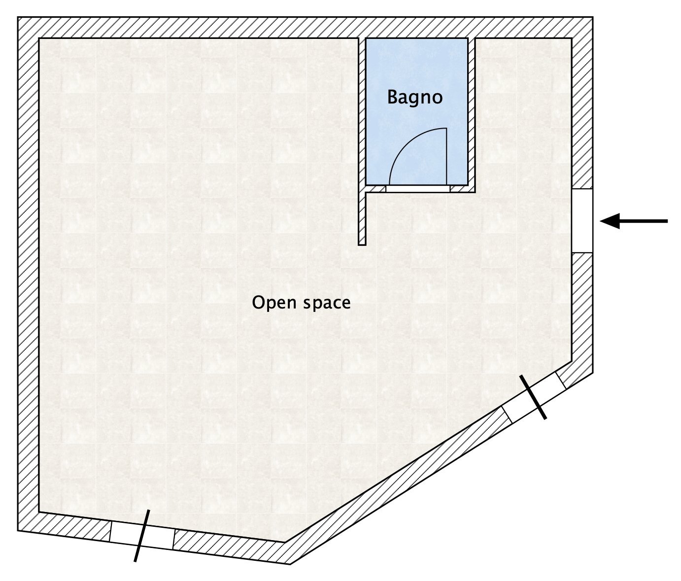 One-room apartment Genova (neighborhood Nervi) - floor plans 1