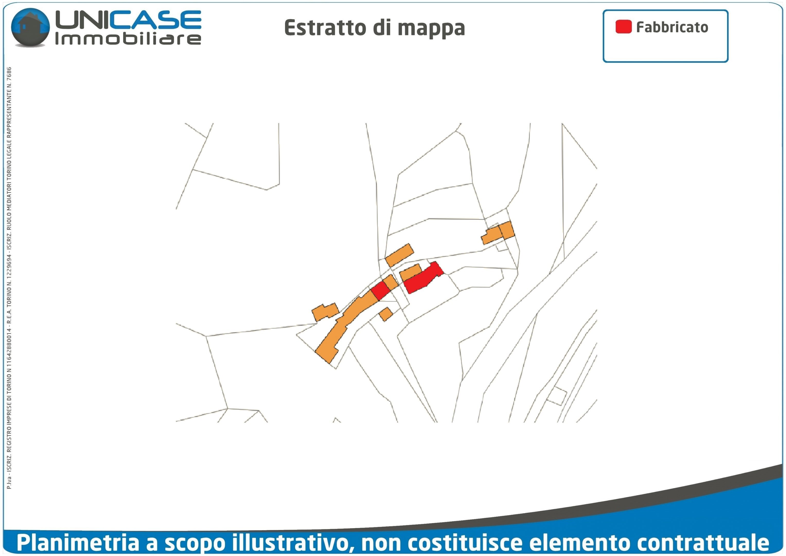 Estratto di mappa - Portion of a house via Maestra, 22, Rorà - floor plans 1