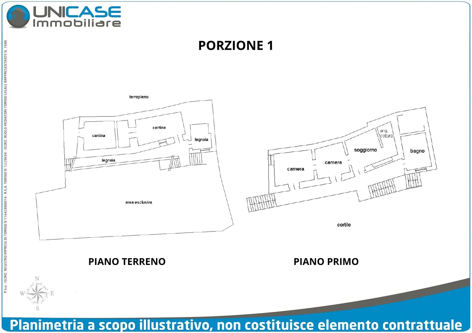Portion of a house via Maestra, 22, Rorà - floor plans 1