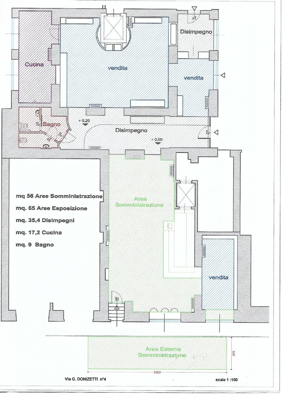 Cafeteria - Cold Bar via Gaetano Donizetti, 4, Varese - floor plans 1