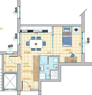 PLANIMETRIA.jpg - Bilocale Bologna - planimetria 1