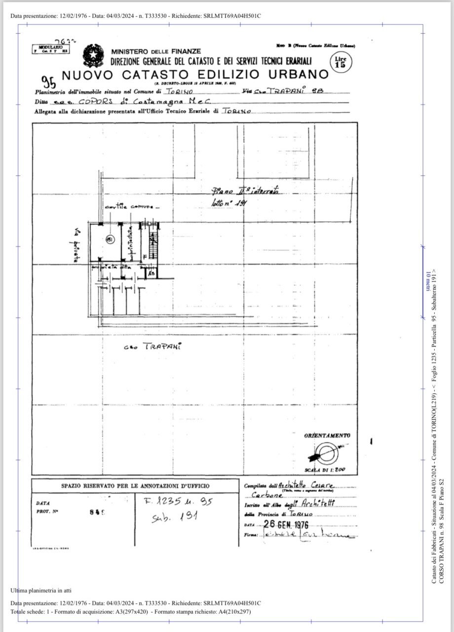 IMG_1345.jpg - Box CORSO TRAPANI  98, Torino - planimetria 1