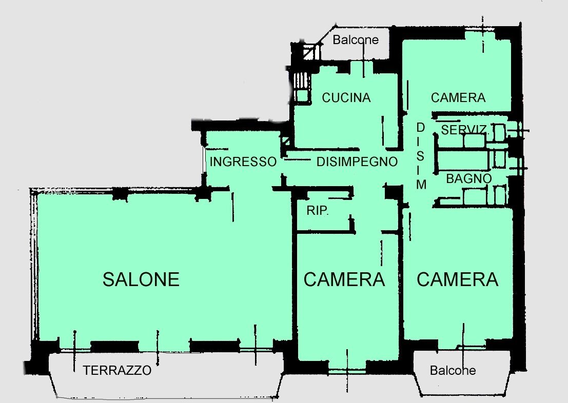 PLANIMETRIA - Appartamento via Asmara, 13, Biella - planimetria 1