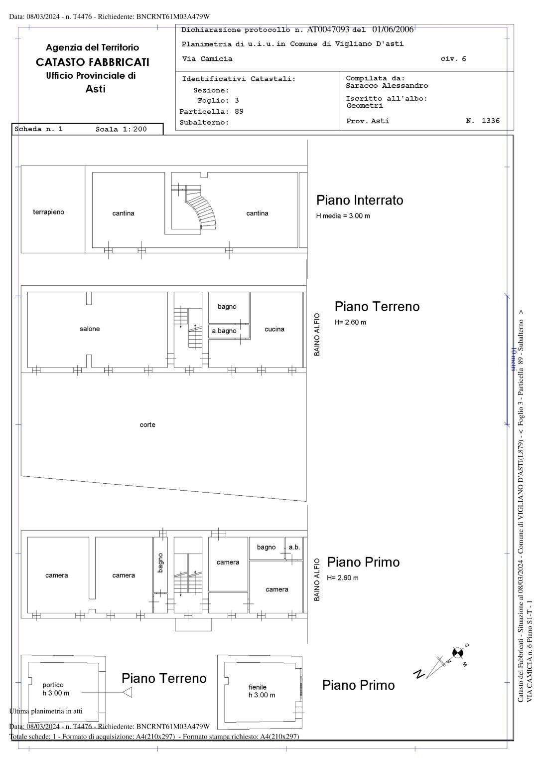 Rustico via Camicia, Vigliano d'Asti - planimetria 1