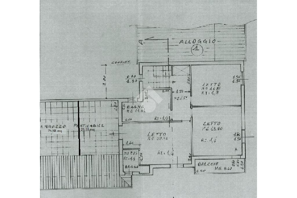 Portion of a house Via dell'Artiglio, Ravenna (neighborhood Savarna) - floor plans 1