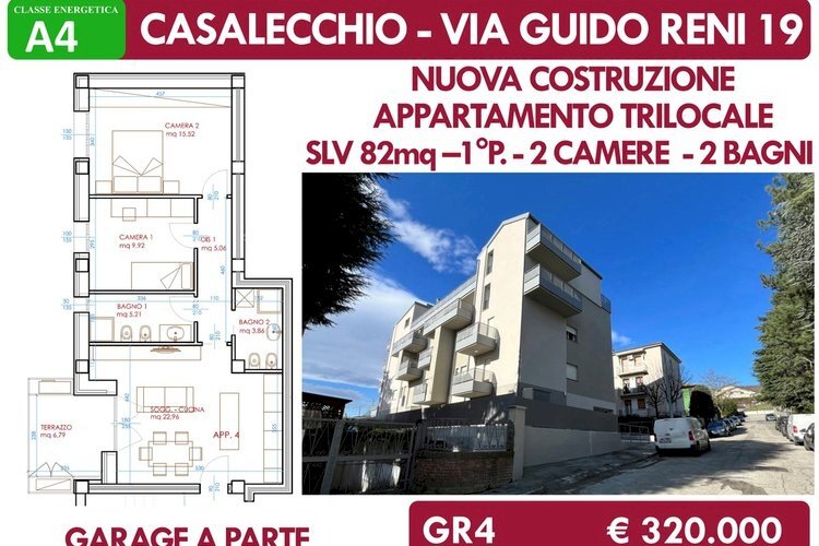 Three-room apartment Via Porrettana 52, Casalecchio di Reno - photo 1