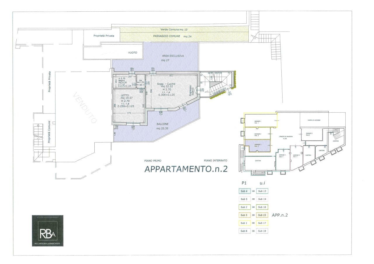 Appartamento 2 Bertinoro colorato.jpg - Two-room apartment Bertinoro - floor plans 1