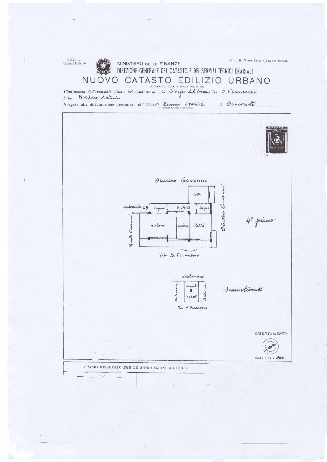 Trilocale via San Francesco, San Giorgio del Sannio - planimetria 1