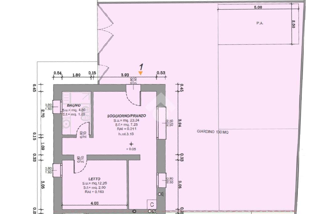 Bilocale Via circonvallazione, Mirandola - planimetria 1