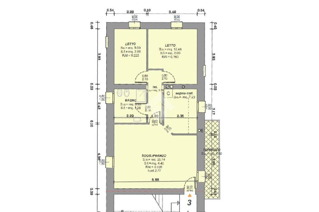 Trilocale Via circonvallazione, Mirandola - planimetria 1