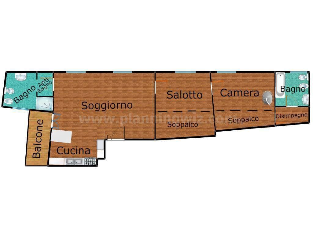Three-room apartment piazzetta Jacopo da Varagine, 5, Genova (neighborhood Centro Storico) - floor plans 1