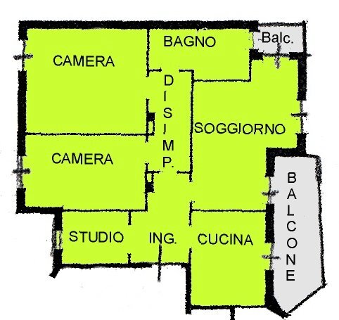 Appartamento via Trento, 17, Biella - planimetria 1