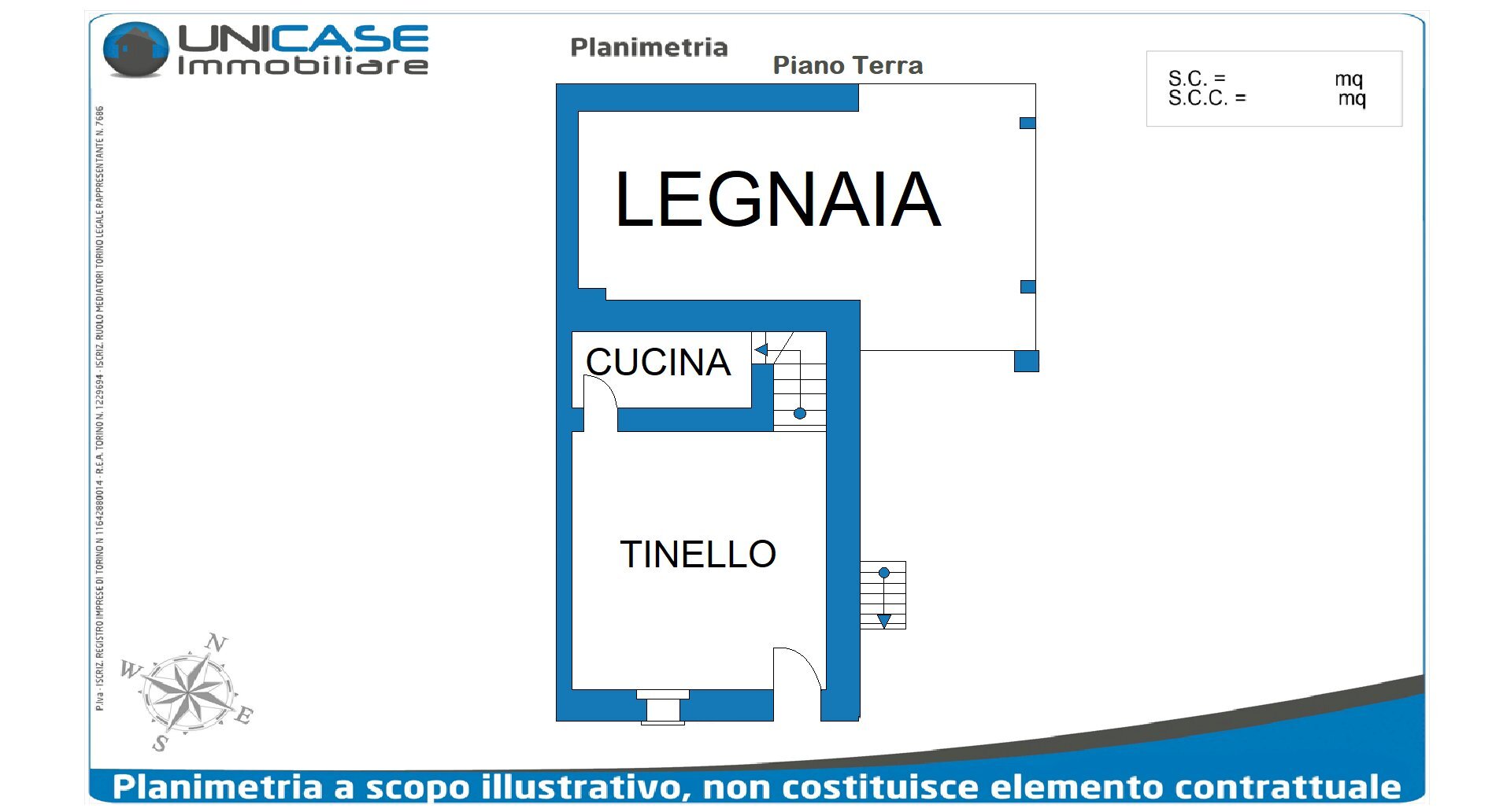 Portion of a house via Gerbidi, 26, Campiglione Fenile - floor plans 1