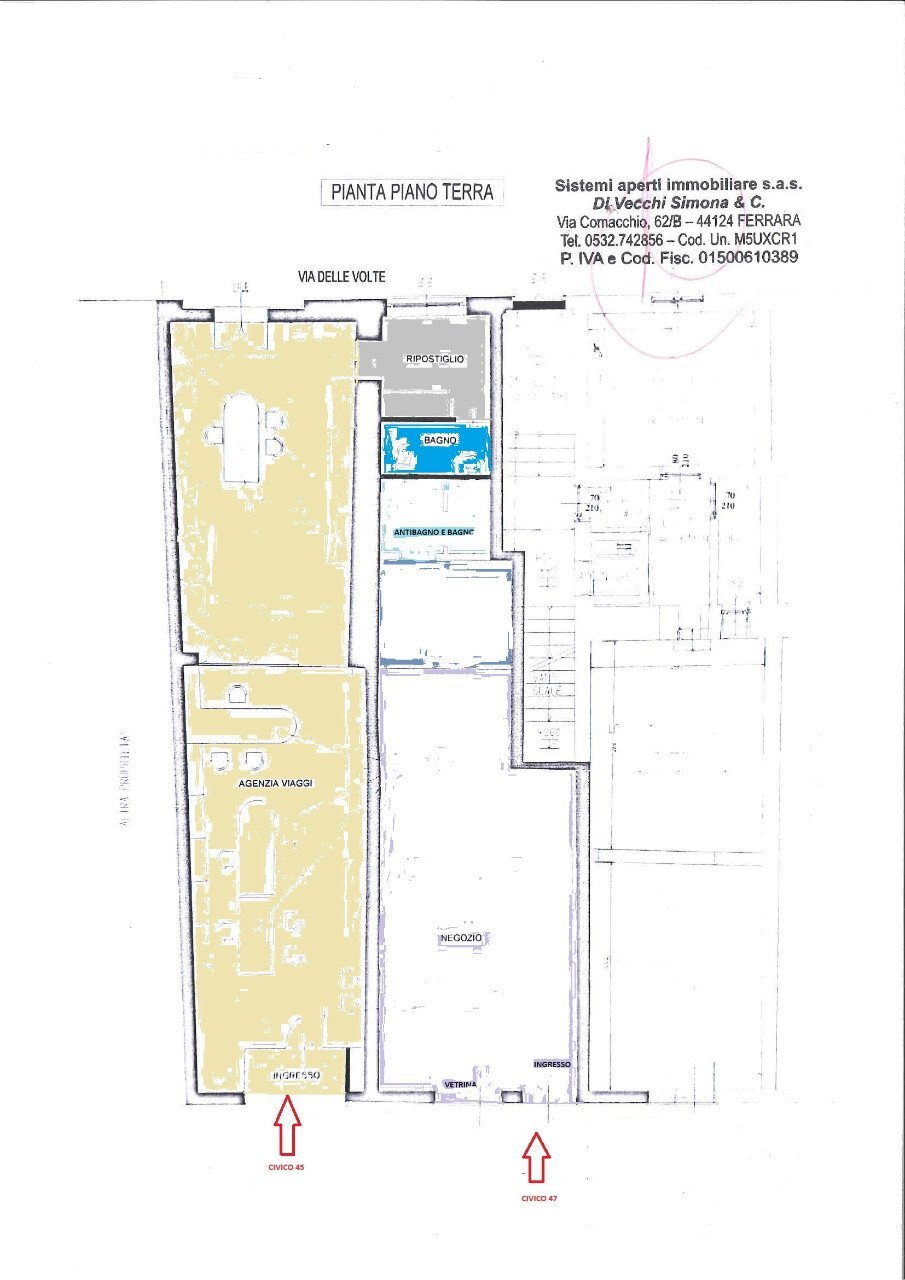 Negozio Ferrara - planimetria 1