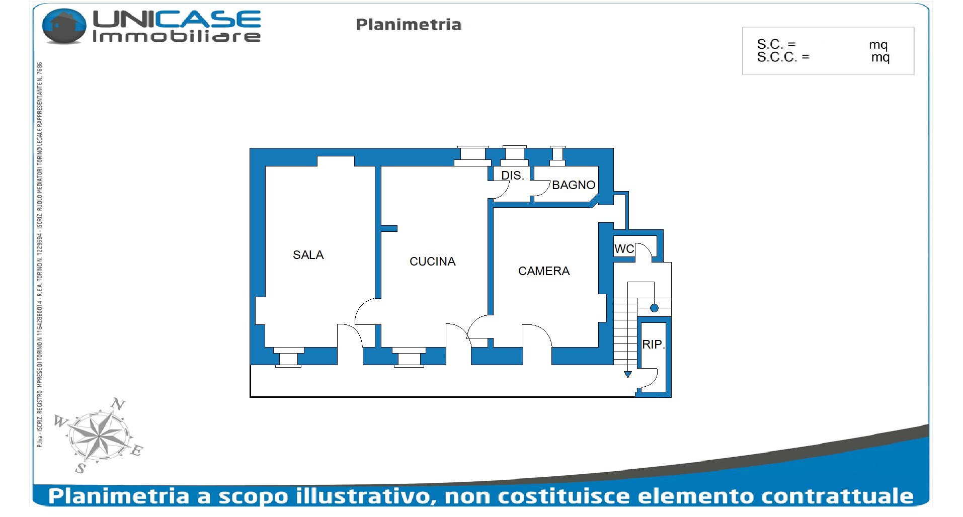 Trilocale via Assietta, 8, Bricherasio - planimetria 1