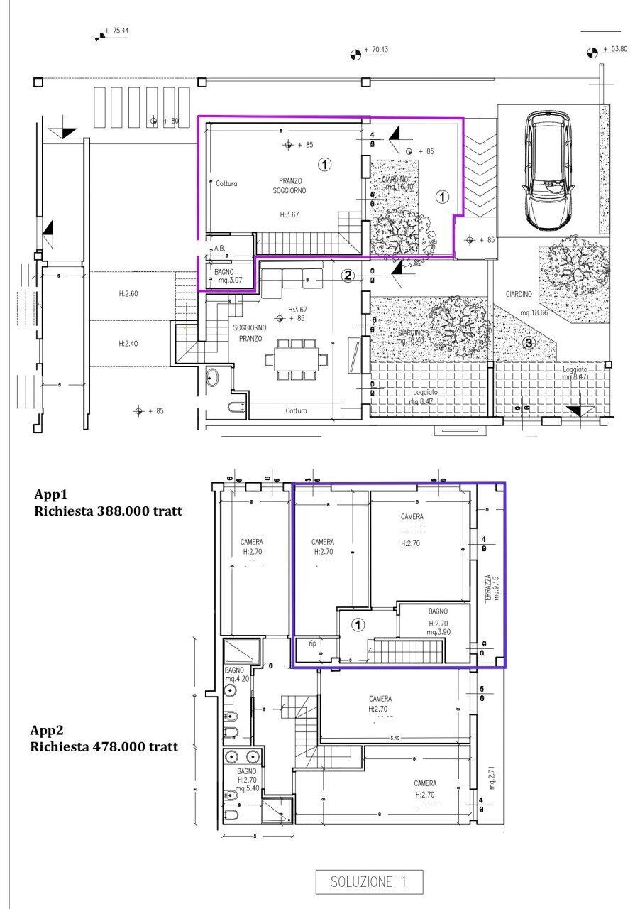 app1 planimetria.jpg - Trilocale Via di San Quirico, Firenze - planimetria 1