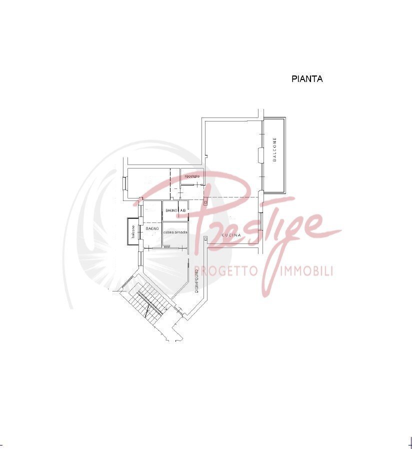 Appartamento via Vittorio Veneto, La Spezia - planimetria 1