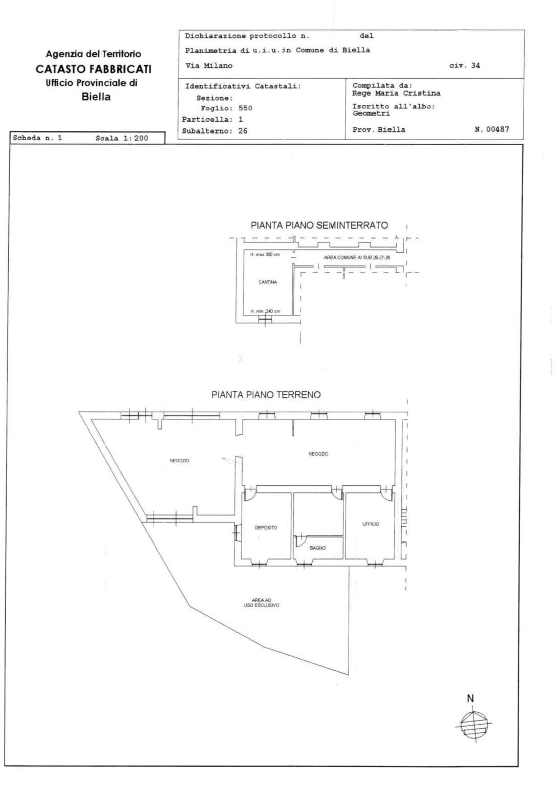 Shop via Milano, 36, Biella - floor plans 1
