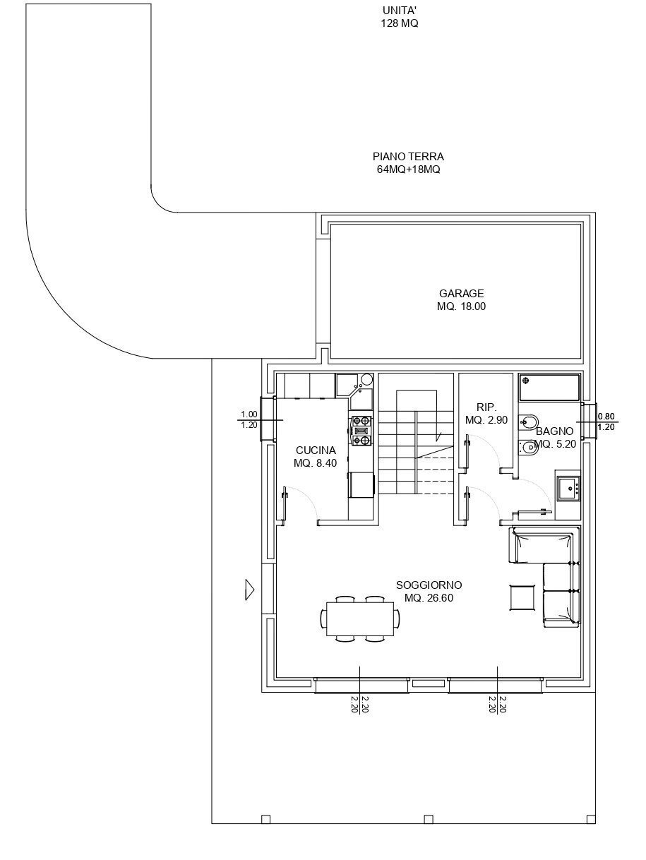 PIANTA PIANO TERRA - Independent house Contrada San Donato 73, Monteprandone - floor plans 1