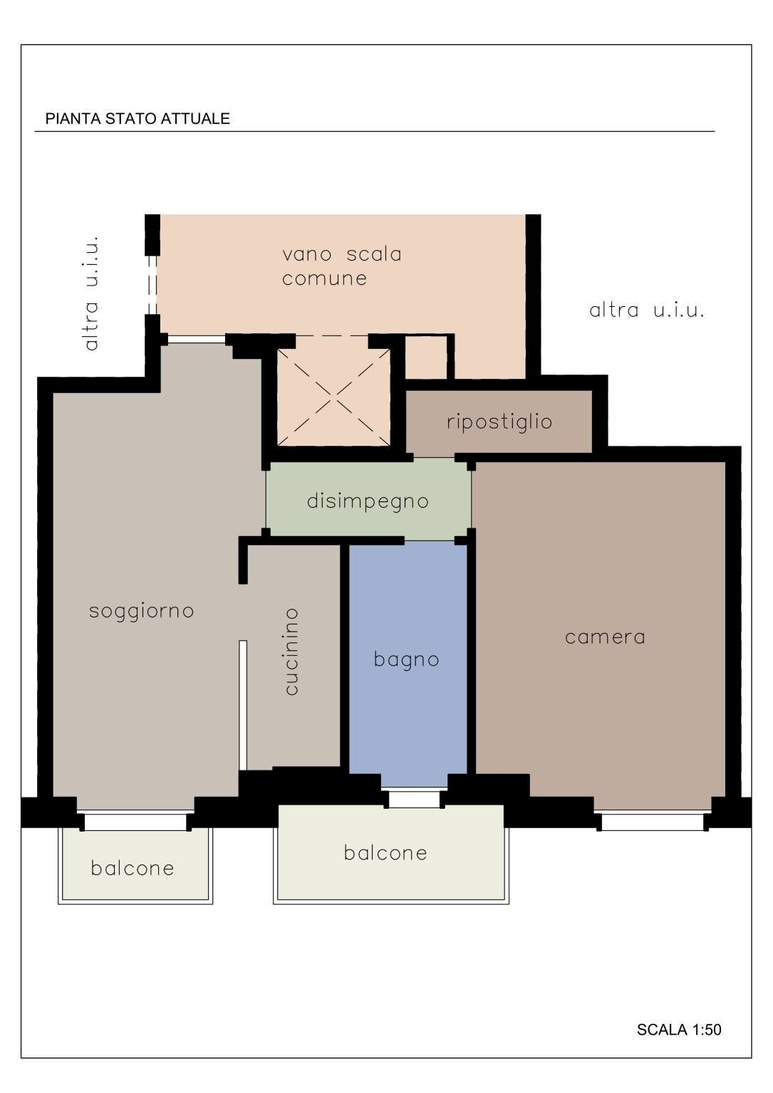 Two-room apartment via Giacomo Matteotti, 2, Busca - floor plans 1