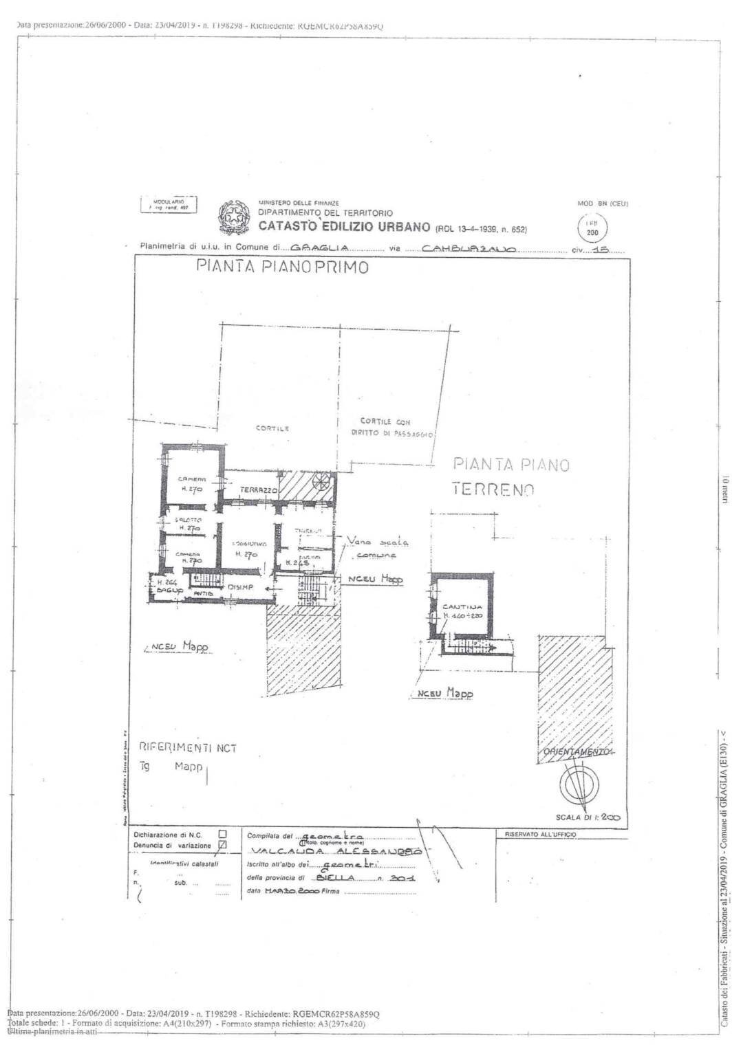 Stable - Palace via Camburzano, 15, Graglia - floor plans 1
